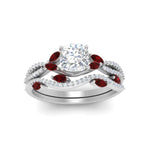 Load image into Gallery viewer, cushion-cut-twisted-vine-luxury-ruby-bridal-ring-set-in-white-gold-FDENR3211CUGRUDRANGLE3-NL-WG
