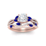 Load image into Gallery viewer, cushion-cut-twisted-vine-luxury-sapphire-bridal-ring-set-in-rose-gold-FDENR3211CUGSABLANGLE3-NL-RG
