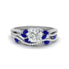 Load image into Gallery viewer, cushion-cut-twisted-vine-luxury-sapphire-bridal-ring-set-in-white-gold-FDENR3211CUGSABLANGLE3-NL-WG