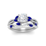 Load image into Gallery viewer, cushion-cut-twisted-vine-luxury-sapphire-bridal-ring-set-in-white-gold-FDENR3211CUGSABLANGLE3-NL-WG
