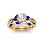 Load image into Gallery viewer, cushion-cut-twisted-vine-luxury-sapphire-bridal-ring-set-in-yellow-gold-FDENR3211CUGSABLANGLE3-NL-YG
