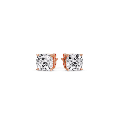 Cushion Diamond Basket Stud Earring