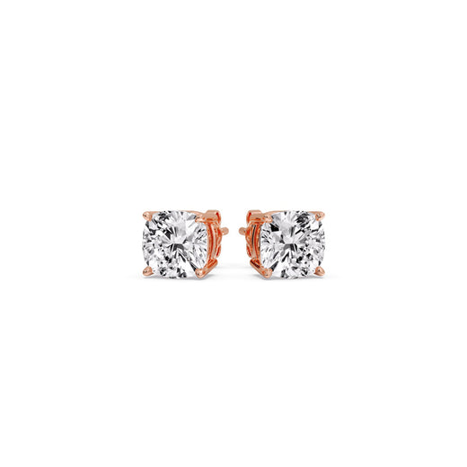 Cushion Diamond Basket Stud Earring