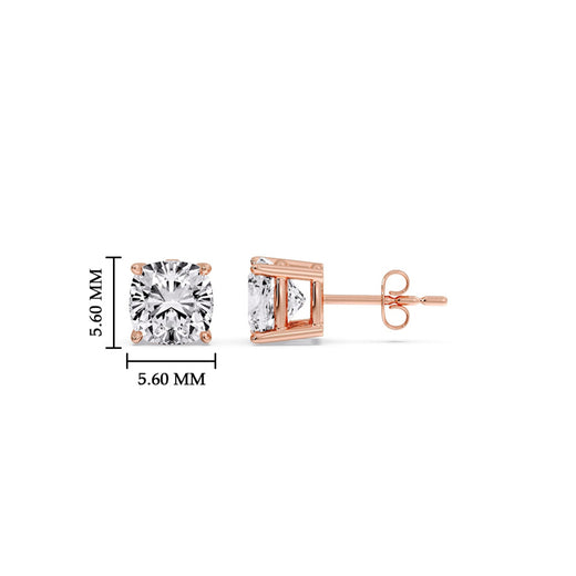 Cushion Diamond Basket Stud Earring