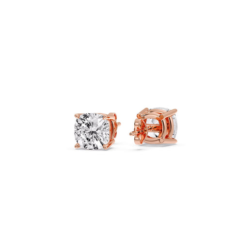 Cushion Diamond Basket Stud Earring