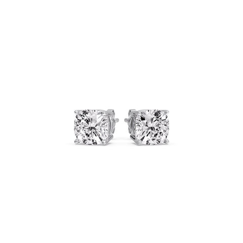 Cushion Diamond Basket Stud Earring