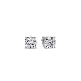 Cushion Cut Basket Solitaire Studs Earrings (GIA & IGI Certified)