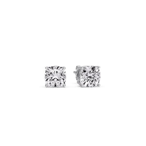 Cushion Cut Basket Solitaire Studs Earrings (GIA & IGI Certified)