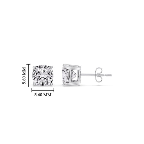 Cushion Diamond Basket Stud Earring