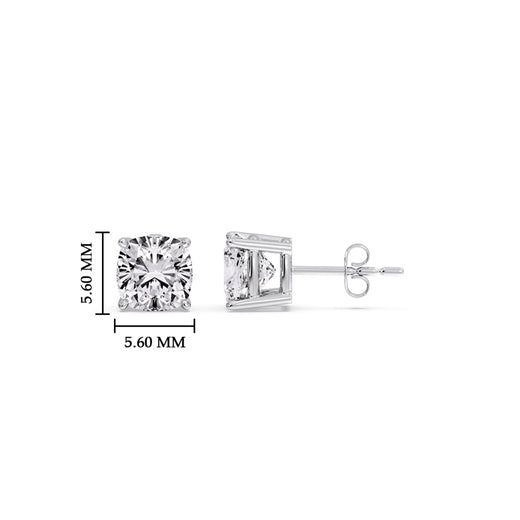 Cushion Diamond Basket Stud Earring