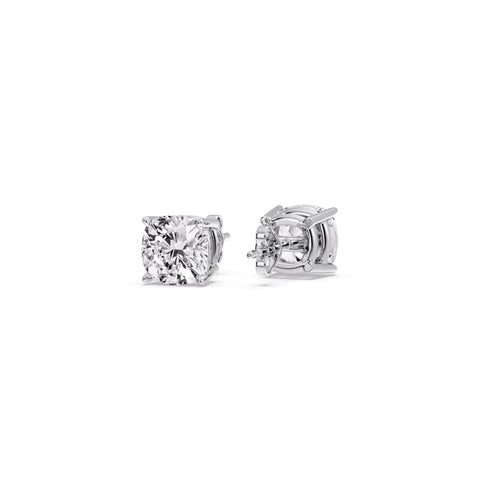 Cushion Diamond Basket Stud Earring