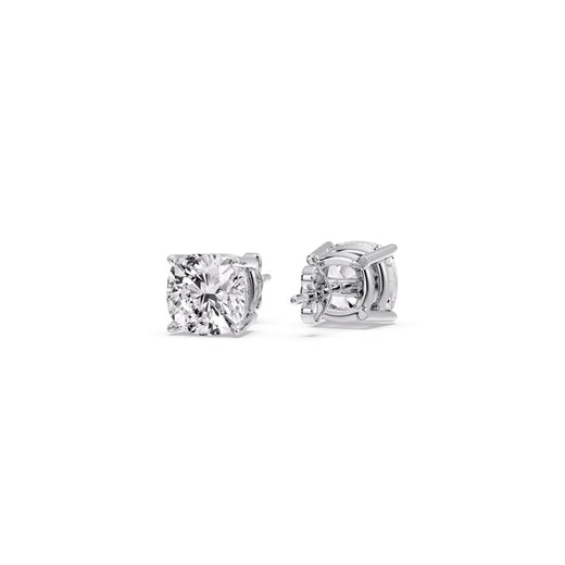 Cushion Diamond Basket Stud Earring
