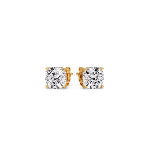 Cushion Diamond Basket Stud Earring