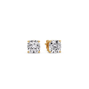 Cushion Cut Basket Solitaire Studs Earrings (IGI Certified)