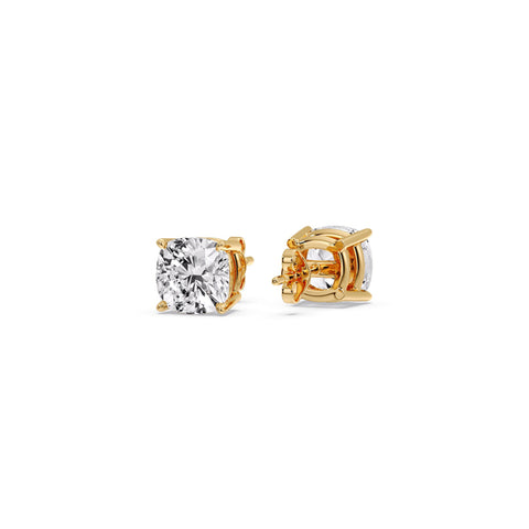 Cushion Diamond Basket Stud Earring