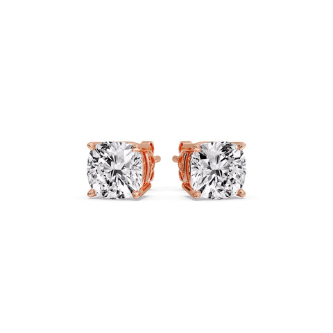 Cushion Diamond Basket Stud Earring