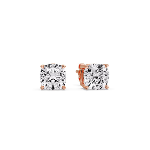 Cushion Diamond Basket Stud Earring