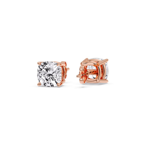Cushion Diamond Basket Stud Earring