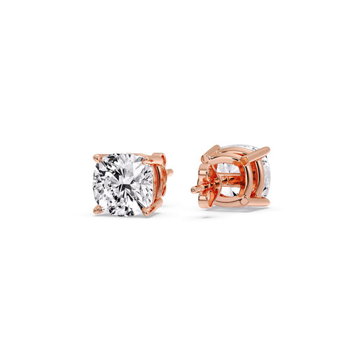 Cushion Diamond Basket Stud Earring