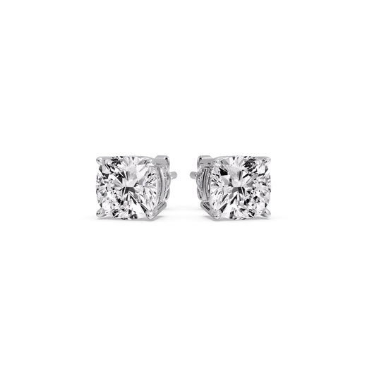 Cushion Diamond Basket Stud Earring