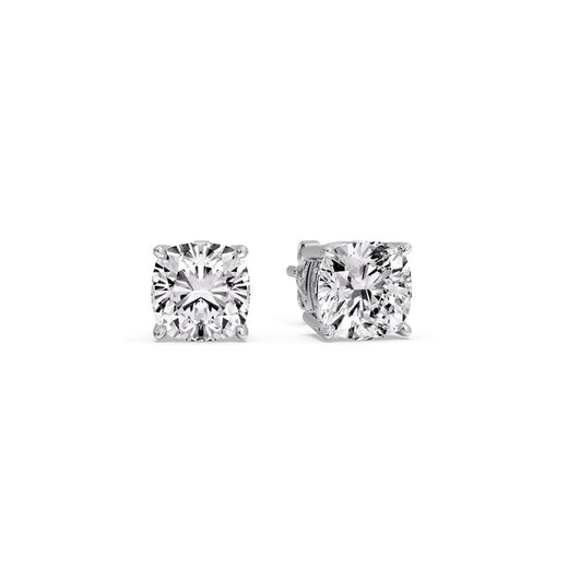 Cushion Diamond Basket Stud Earring