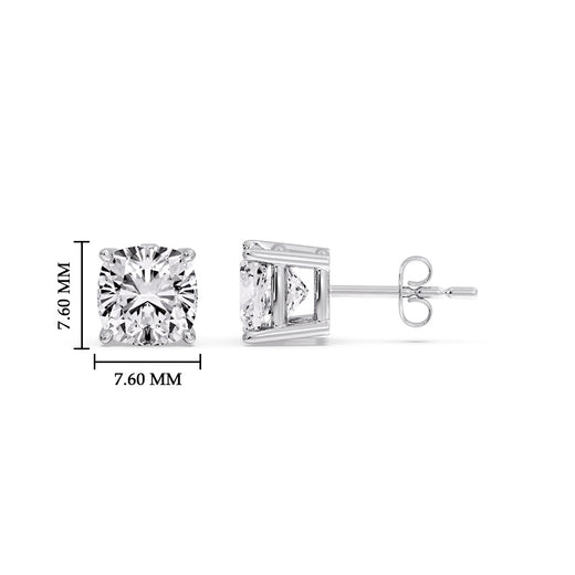 Cushion Diamond Basket Stud Earring