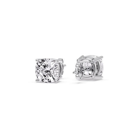 Cushion Diamond Basket Stud Earring