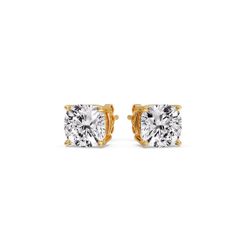 Cushion Diamond Basket Stud Earring