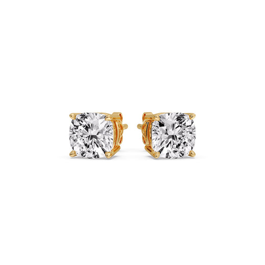 Cushion Diamond Basket Stud Earring