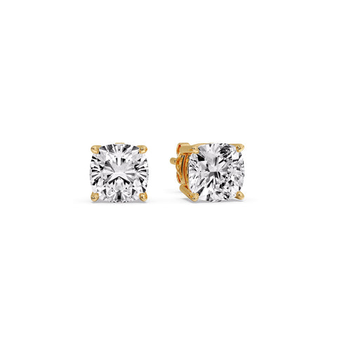 Cushion Diamond Basket Stud Earring