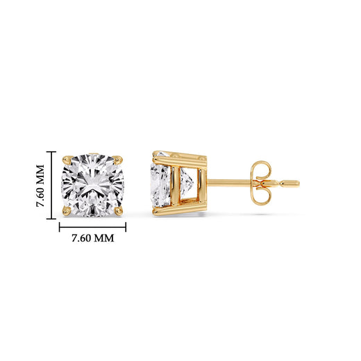 Cushion Diamond Basket Stud Earring