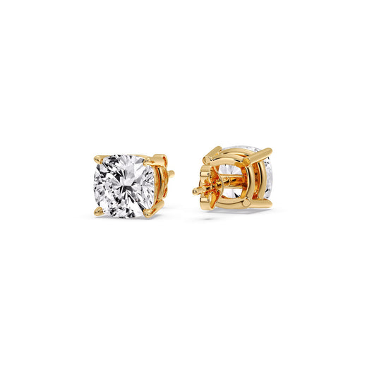 Cushion Diamond Basket Stud Earring