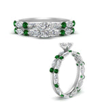 Load image into Gallery viewer, cushion-emerald-floating-marquise-accent-ring-with-eternity-wedding-band-in-white-gold-FDEWB9398CUGEMGRANGEL3-NL-WG.jpg?v=1758802011
