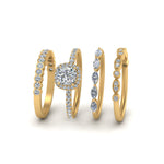 Load image into Gallery viewer, cushion-halo-ring-with-Stack-wedding-Bands-in-FD9441ANGLE2-NL-YG
