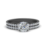 Load image into Gallery viewer, cushion-pave-wrap-wedding-ring-set-in-black-gold-in-FD9168CUANGLE3-NL-BG
