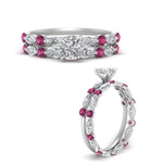 Load image into Gallery viewer, cushion-pink-sapphire-floating-marquise-accent-ring-with-eternity-wedding-band-in-white-gold-FDEWB9398CUGSADRPIANGEL3-NL-WG_b5a259ac-29ef-408f-8290-e44841cf3959.jpg?v=1758802019
