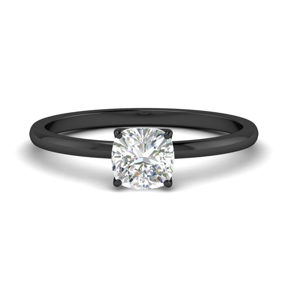 Tulip Solitaire Cushion Engagement Ring