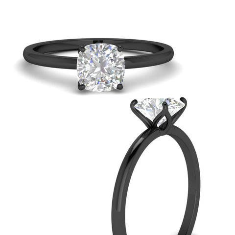 Tulip Solitaire Cushion Engagement Ring