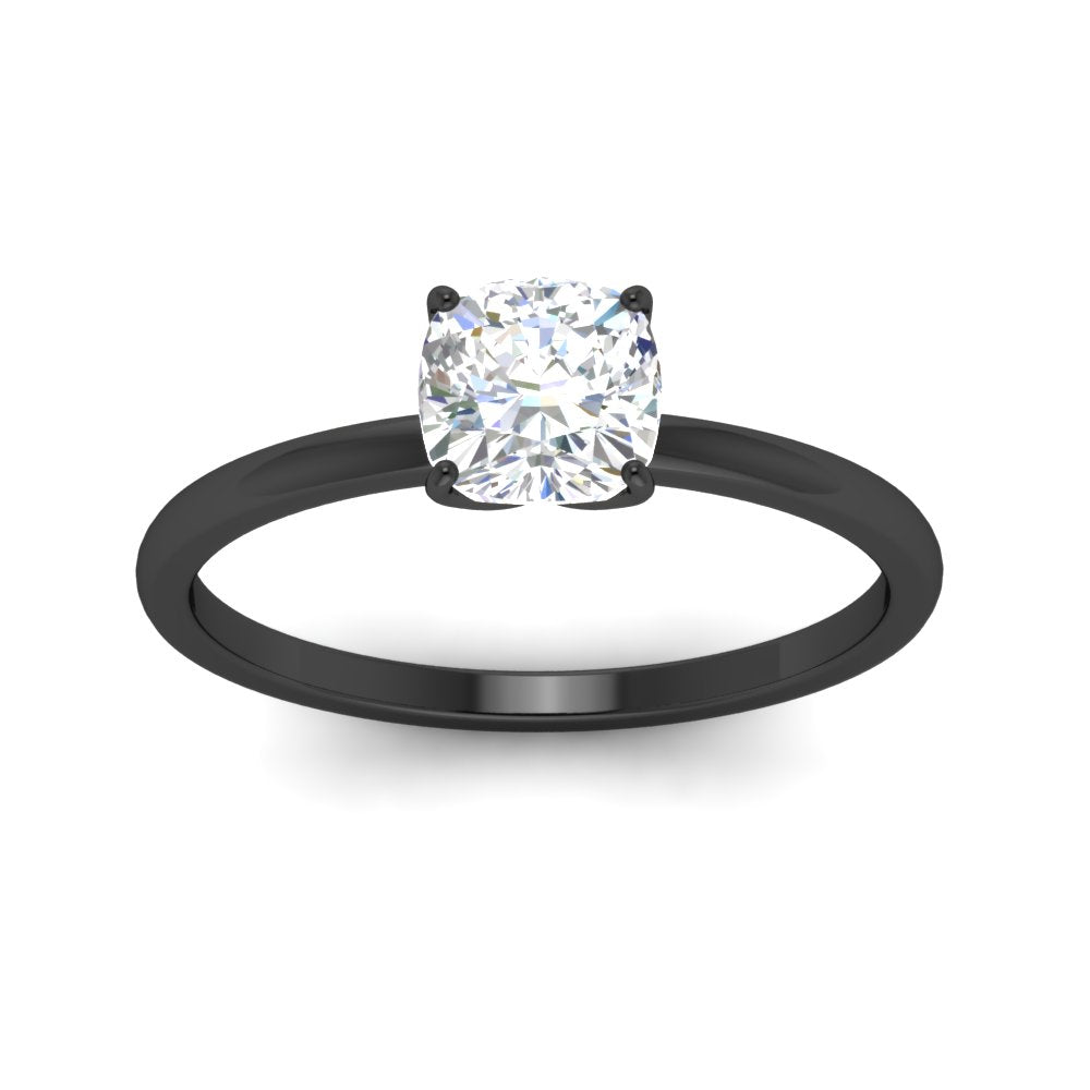 Tulip Solitaire Cushion Engagement Ring