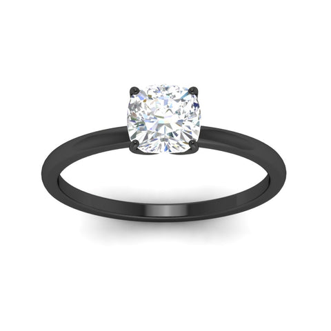 Tulip Solitaire Cushion Engagement Ring