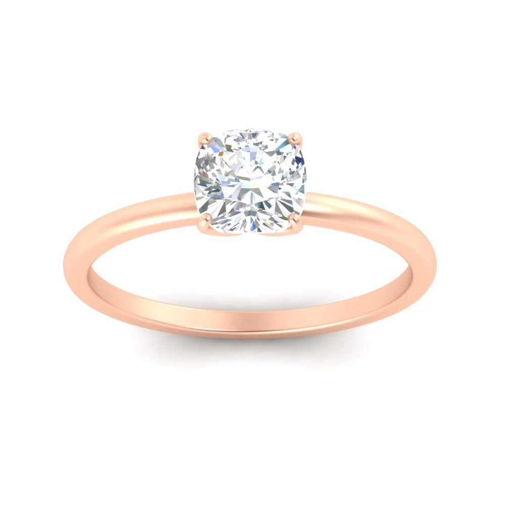 Tulip Solitaire Cushion Engagement Ring