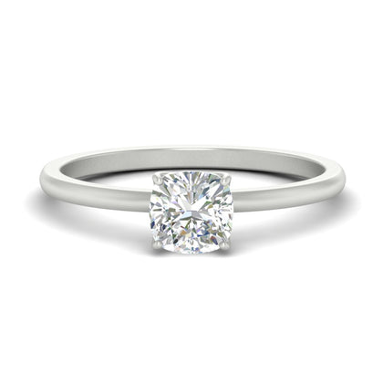 Tulip Solitaire Cushion Engagement Ring