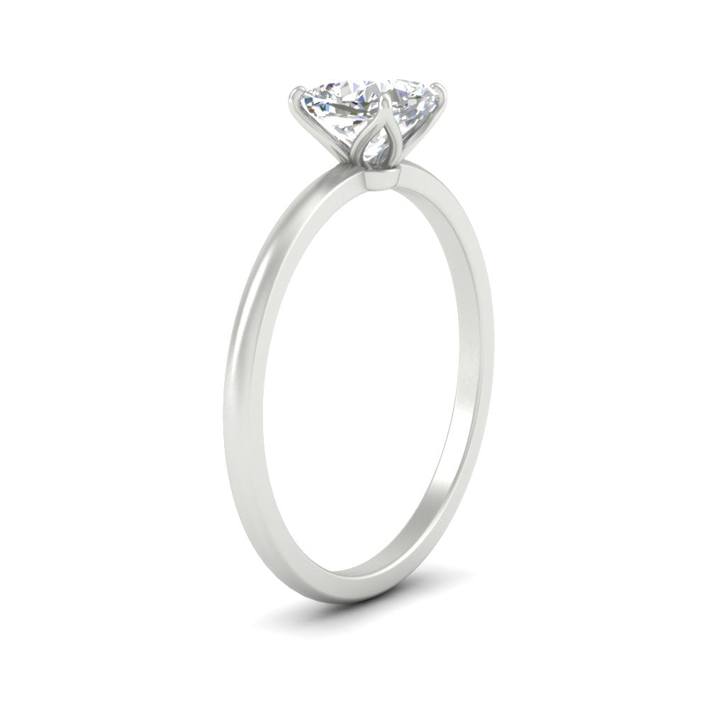 Tulip Solitaire Cushion Engagement Ring