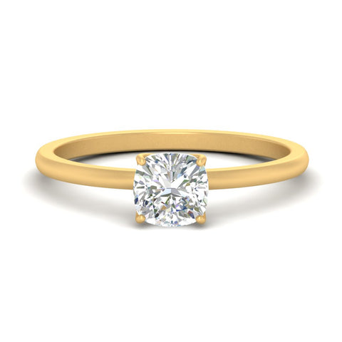 Tulip Solitaire Cushion Engagement Ring