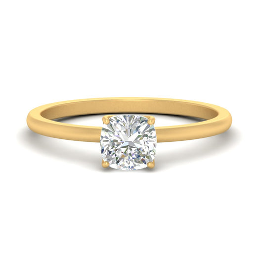 Tulip Solitaire Cushion Engagement Ring