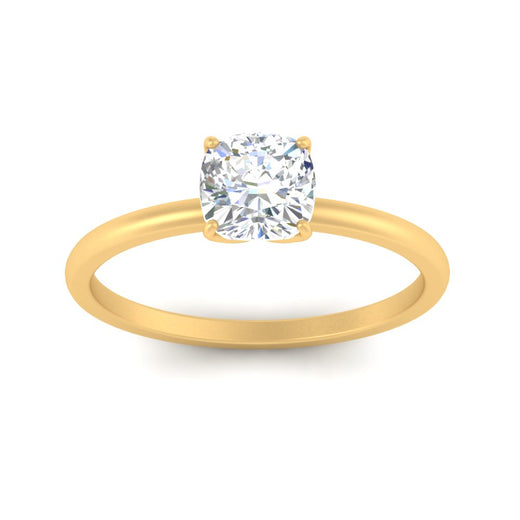 Tulip Solitaire Cushion Engagement Ring