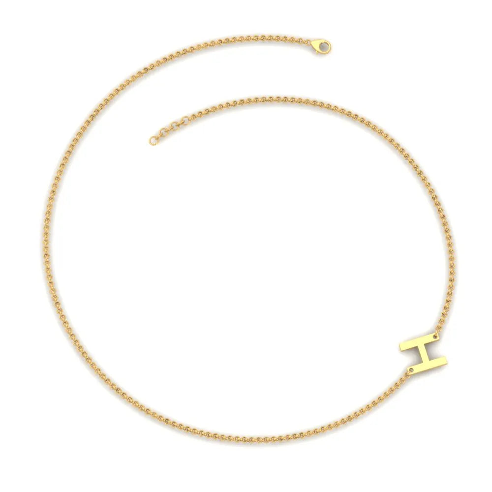 Custom alphabet chain necklace in YG