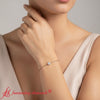 Load image into Gallery viewer, cute-disc-chain-bracelet-rose-gold-fdbrc9757-model