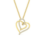 Load image into Gallery viewer, cute-double-heart-diamond-pendant-in-FDPD11211-NL-YG
