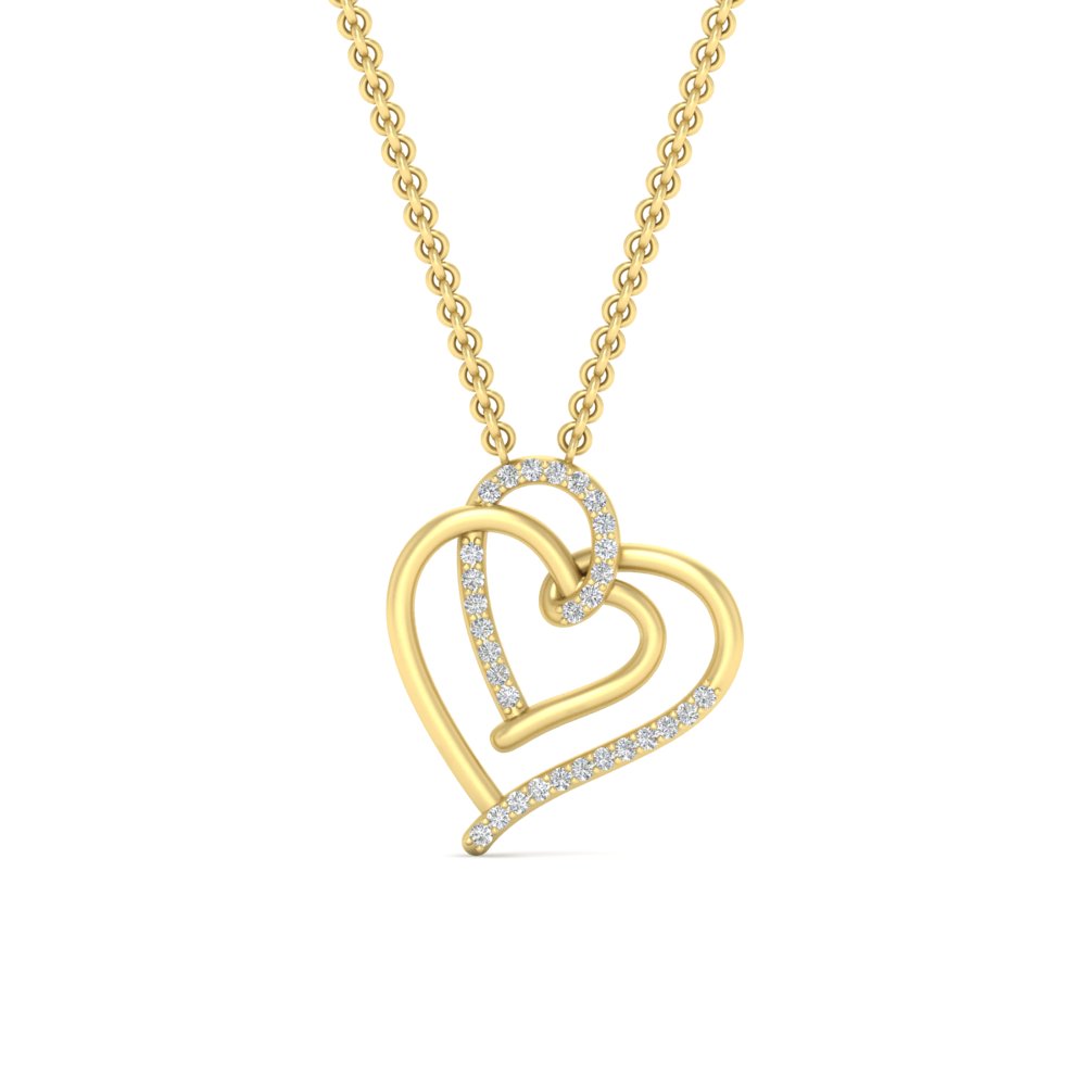 cute-double-heart-diamond-pendant-in-FDPD11211-NL-YG